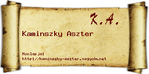 Kaminszky Aszter névjegykártya